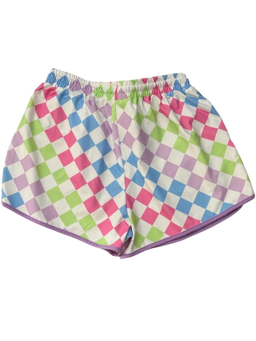 NWT Jess Lea Everyday Shorts XL Pastel Checkered Drawstring Pockets - Picture 3 of 4